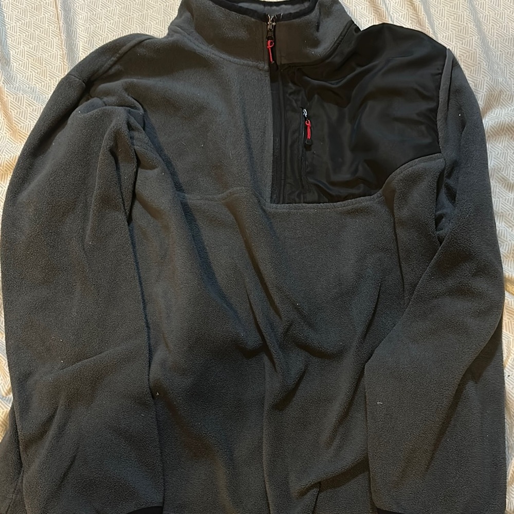 STARTER Black Fleece Jacket with Red Accents